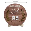 Dekoracja imprezy drewniana runda kalendarz z uchwytem DIY 31 dni odliczanie do Ramadan Eid al-Fitr Ornament Decor Home Decor