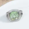 Pierścienie klastrowe Yysunny klasyczny pierścień skrętu dla kobiet Inkrustowany zielony kolor cyrkon moda hip hop pierścionka biżuterii