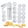 Stampi da cottura Cookie in acciaio inossidabile Premere Gunspritz Maker Maker per torta con 6 ugelli 12 dischi decorando l'ugello