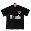 Руд T Rooms Designer Rhude Shirt Men Shorts Print White Black Multiple Street Cotton Fashion Youth Breshate и Wersatile Mens Tshirts 840