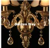 Vägglampa ly w50cm H46cm mässing amerikansk klassisk kopparkonst brons glas sconce ac d