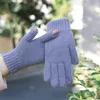 Unisex Knitted Gloves Exposed Finger Touch Screen Gloves Outdoor Cycling Driving Skiing Mittens Knitting Five-finger Mittens New