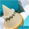 Бисер 925 Sier Pearl Bracelets Strands Женщины Простые летние браслет.