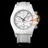 Diw Crystal Quartz Carbon SA4130 Автоматический хронограф Mens Watch N6F V2 White Dial Nylon Strap Super Edition То же самое серийное карта Tream -Time Hombre Montre Ptrx