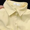 French Milk Yellow Shirt Womens Thin Jacket Korean version High-End Feeling Lazy Style Loose Trend