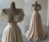 Lyxpärlor Pearls Prom Dresses Sexig Chiffon Aline Off Axel Evening Formal Party Gowns Custom Made BC119499256090