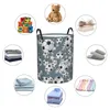 Laundry Bags Waterproof Storage Bag Funny Soccer Balls And Stars Household Dirty Basket Folding Bucket Clothes Toys Organizer