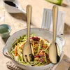 Ensembles de vaisselle Salade Salad Fork Easy Carring Kitchen Kitchen Ustensiles réutilisables en acier inoxydable ensemble pour le dîner de voyage de voyage de voyage