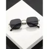1pc Men Metal Geometric Frame Fashion Y2K Black Sunglasses for Cycling Travel Daily Life School Accessories