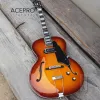 Guitar GroteFull Hollow Maple Body Electric Guitar, FHoles, Vintage Sunburst Color, Chrome Hardware, High Quality, Free Shipping