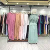 Ropa étnica Medio Oriente Mujeres musulmanas Vestidos largos Manga de satén Abaya Árabes Malasia Vestido islámico Ramadán Eid Vestidos Dubai Fashion