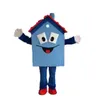 2024 Blue House Mascot Costume Halloween Natal Fanche Fanche Party Caracteres Toço