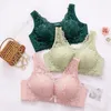 Sexy Push Up Bra Mulher Veja através de Bralette Bralette Top Lace Floral Tamanhos Grandes Sem Anel de Aço Roupa Relinha 240326