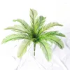 Decorative Flowers 40cm Artificial Plants Cycas Palm Tree Plastic Tropical Plant Fake Leaf False Fronds For Home Garden Wedding Decoration