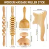 Holztherapie Massage Roller Lymphdrainage Massager Guasha Werkzeug für Ganzkörperschmerzen Relief Anti Cellulite Fascial Massage 240329