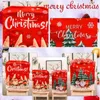 Chair Covers Christmas Dining Santa Snowman Elk Slipcovers For Seat Back Protector Holidays Home Party