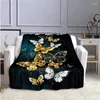 Couvertures papillon motif de flanelle jet de flanelle couverture douce confortable confortable canapé canapé lit chambre décoration adultes enfants voyageant cadeaux de camping