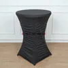 Table Cloth Design 5pcs Lot Ruffled Cocktail Cover Round Spandex Tablecloth Bar For Wedding Event Party Decoration
