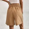 Short féminin large-leg pour les femmes couleurs solides pantalons hauts et hauts de taille d'été