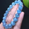 Link Armbänder 10 mm natürliches Aquamarinarmband Mode Crystal Quarz Edelstein Schmuck Reiki Heilung Geschenk für Frauen 1pcs