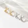 Stud Earrings Uilz Fashion Cross Zirconia For Women X-shaped Korean Style Elegant Crystal Jewelry Ear Rings Fishtail Earring