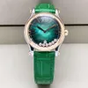 New Luxury Happy Diamond Green Fritillaria Plate Automatic Mechanical Watch For Women 278578-6002 574066