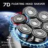 Electric Shavers 7D Head Shaver Razor for Men 6 i 1 Grooming Trimmer Waterproof Wet/Dry LED Display Cordless 2442