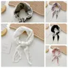 Scarves Solid Lace Hair Scarf Accessories Soft Wrap Headband Triangle Band Cotton Linen Sweet Neckerchief Women