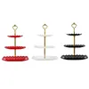 Plates 3 Tier Cake Tray Holiday Party Stand Afternoon Tea Wedding Plastic Display Rack Table Decoration Trays