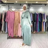 Ropa étnica Medio Oriente Mujeres musulmanas Vestidos largos Manga de satén Abaya Árabes Malasia Vestido islámico Ramadán Eid Vestidos Dubai Fashion