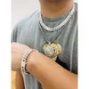 Bijoux Hip Hop Sterling Sier 12 mm Collier cubain Iced Out VVS Moisanite Cuban Link Chain