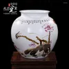 Vases Jingdezhen Ceramics peint à la main Vase Vase Green Lotus Top Decoration Design Home Feloning Belly Living Room