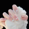 Franse Love Wear manicure sticker kort onregelmatig met diamant zacht temperament slijtage pantser valse nagel nagel eindproduct