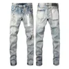 Nieuwe Ksubi Designer Jeans Purple Jean Mens Jeans Fashion Streetwear Badge Black Skinny Jeans gewassen Motocycle denim broek rechte cilinderbroek XH