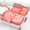 Sacs de rangement 6 / 8cs Set Travel Organizer Suitcase Emballage Cas de bagages portables Sabille de chaussures