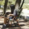 Mobilier Tryhomie camping chaise pliante portable chaise kermit inclinable bois massif en bois extérieur pique-nique salon