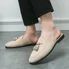 Sapatos casuais Homens de verão Curre a meia -mocassim com chinelos respiráveis, homem ao ar livre, mulas leves frios para couro