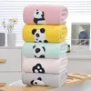 Carton de serviette Panda broderie corail velours extra mous épaissie douce douche sans peluche