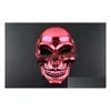 Party Masks Halloween Horror Mask Christmas Electroplated Taro Ghost Head Funny Gift 6 Colors Opp Bag5299531 Drop Delivery Home Gard Dhq5I