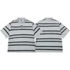 メンズカジュアルシャツストリートウェアパッチワークストライプ半袖ポロシャツ夏のカラーマッチ特大の綿TシャツロパHOMBRE TEES