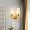 Vägglampa IWP koppar guldljus led kristall minimalistisk sconce vardagsrum sovrum studie gång dekor vatten krusning e14