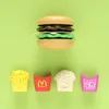 Kitchens Play Food 9pcs Mini Pretend Play Play Simulation Burger Hot Dog Assemblée de restauration rapide en plastique