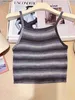 Women's Tanks Camis 2024 Comfortable and Stylish Striped Ribbed Knit Cami Top for Women SlEEveless Square Neck Casual Top Crop Top Y240403