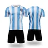 Argentina Home Jersey Football Kit tryckt spel Maradona Jersey