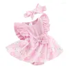 Clothing Sets Born Baby Girl Easter Outfit Ruffle Floral Romper Dress Bodysuit Headband Summer Clothes Drop Delivery Kids Maternity Ot8Pk