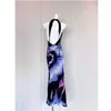 Casual Dresses Women's Sexy Backless Super Long Dress Halo Dying Positioning Print Tall Spring and Summer 2024