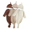 Tassen schattige pasgeboren baby casual swaddle wrap hoed