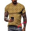 Heren t shirts zomer tide plaid picture mannen t-shirts casual 3d print tees hiphop persoonlijkheid ronde nek korte mouw snel droge tops