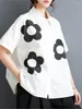 Blouses pour femmes chemises imprimées de fleurs de printemps surdimension