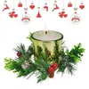 Titulares de vela Christmas Tealight Glass Decor de casa Decoração de casa Red Berries Crie um clima para a lareira do quarto
